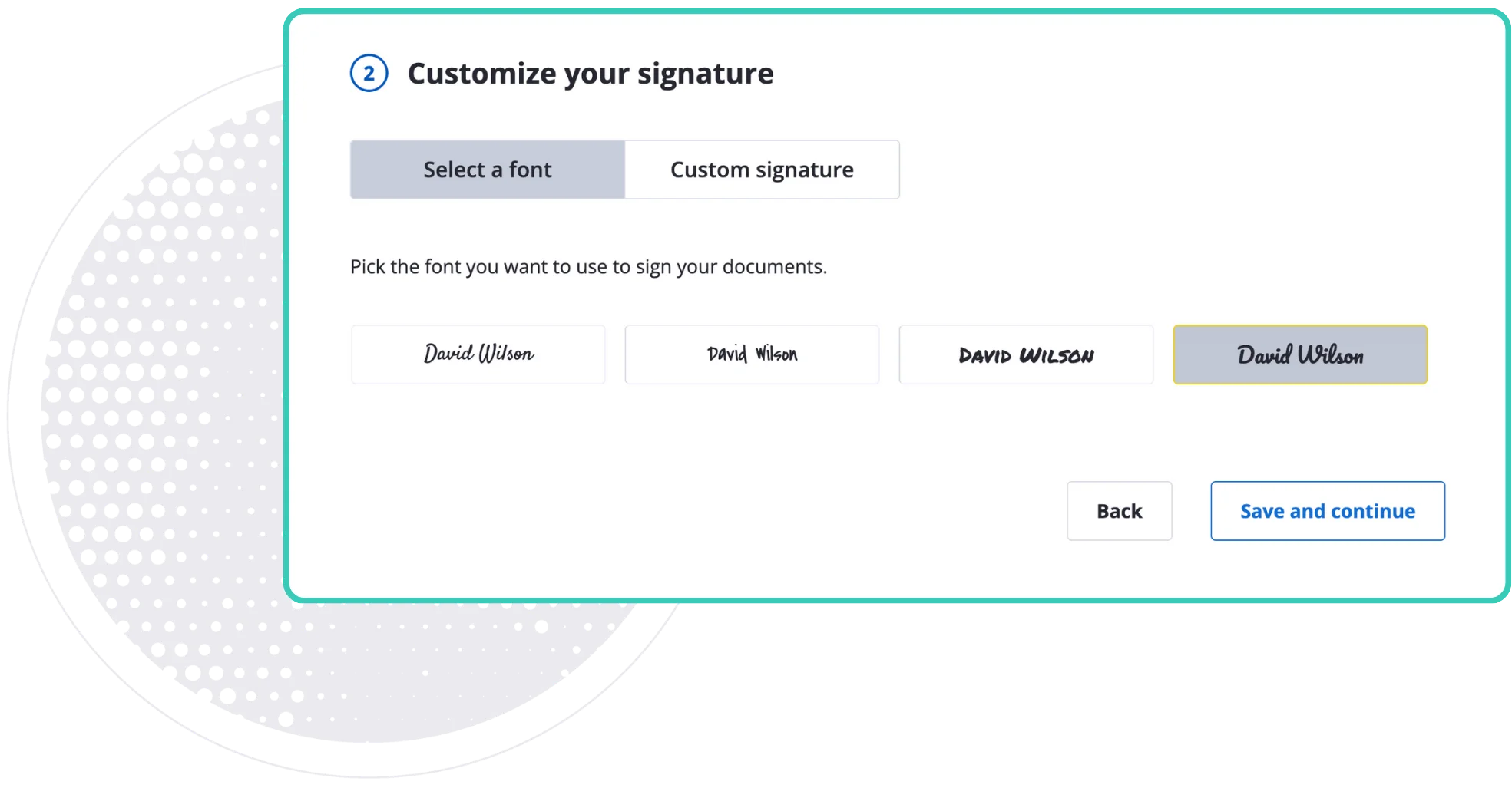 Henri's lease signing feature