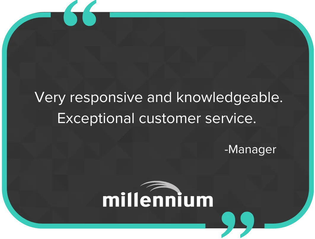 Review by management at Millenium property management